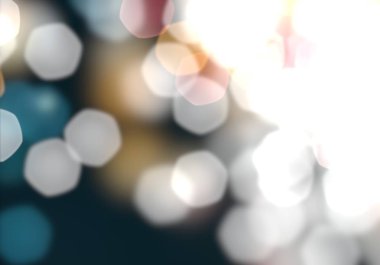 2D çizim. Bokeh soyut dokusu. Renkli. Odaklanmamış arka plan. Bulanık parlak ışık. Dairesel noktalar. Noel arifesi.