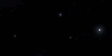 2d illüstrasyon. Gerçekçi yıldızlar desen arka plan. Derin yıldızlararası uzay. Yıldızlar ve gezegenler. Çeşitli bilim kurgu yaratıcı fon. Uzay sanatı. Hayali kozmik fon