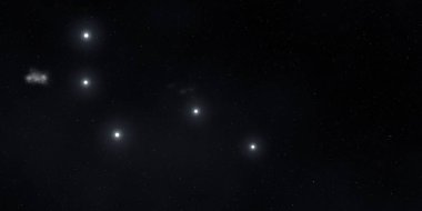 2d illüstrasyon. Gerçekçi yıldızlar desen arka plan. Derin yıldızlararası uzay. Yıldızlar ve gezegenler. Çeşitli bilim kurgu yaratıcı fon. Uzay sanatı. Hayali kozmik fon