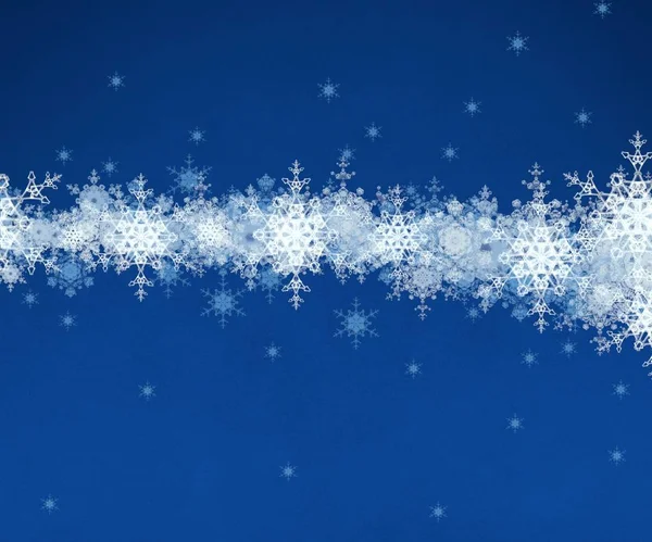 Fondo Navidad Con Nieve Cielo Azul —  Fotos de Stock