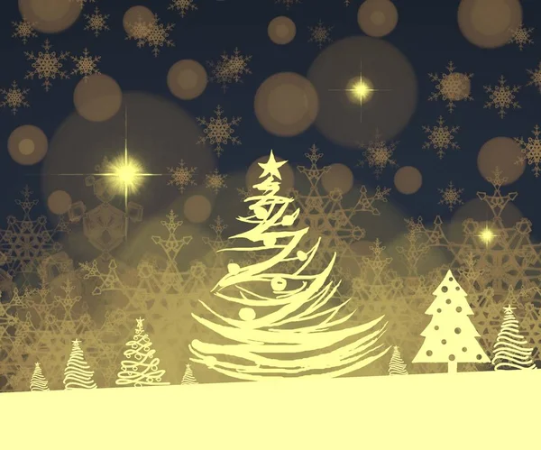 Abstracte Kerst Achtergrond Met Dennenbomen — Stockfoto