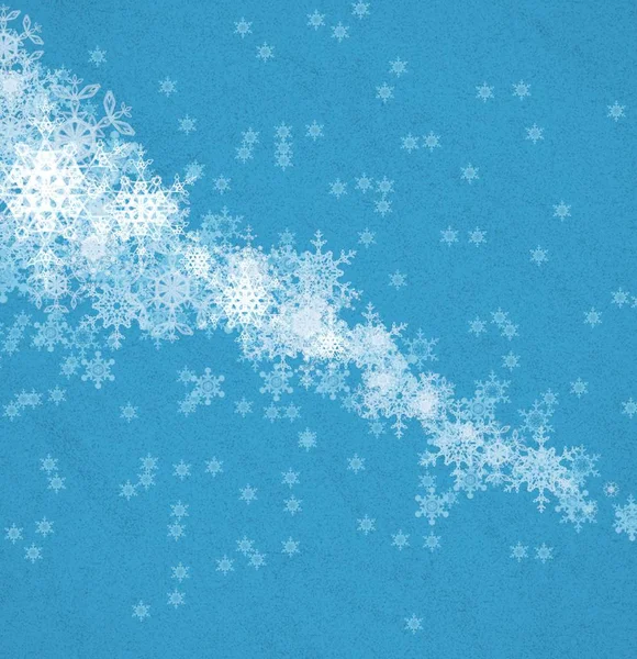 Kar Taneleri Ile Mavi Gökyüzü Arka Plan — Stok fotoğraf