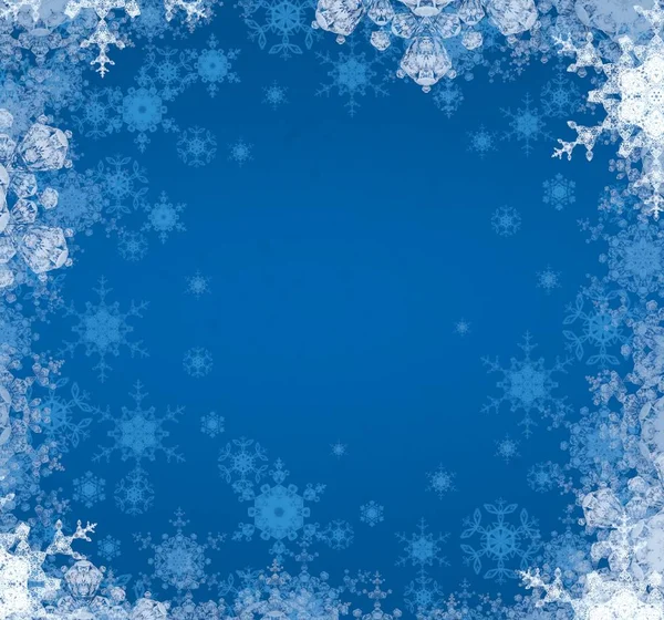 Blue Sky Background Snowflakes — Stock Photo, Image