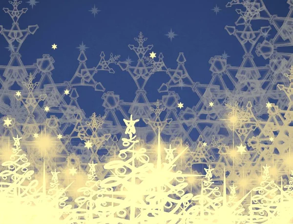 Fondo Navidad Abstracto Con Copos Nieve — Foto de Stock