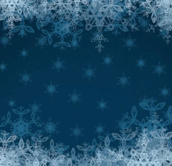 Niebieskie Tło Zimowe Płatkami Śniegu — Zdjęcie stockowe