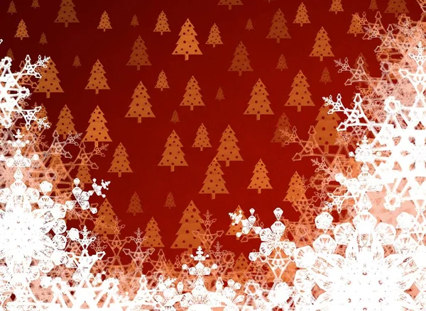 Fondo Navidad Abstracto Con Copos Nieve — Foto de Stock