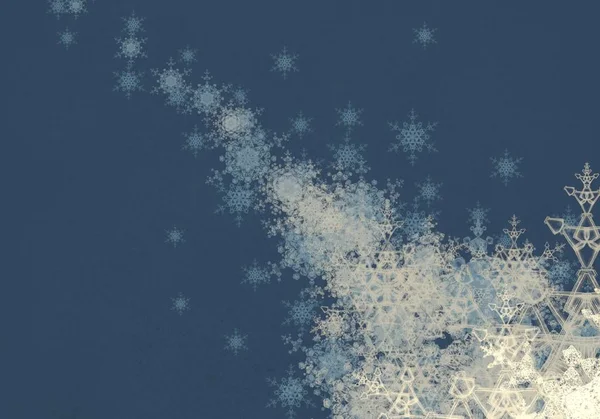 Fondo Azul Cielo Con Copos Nieve — Foto de Stock