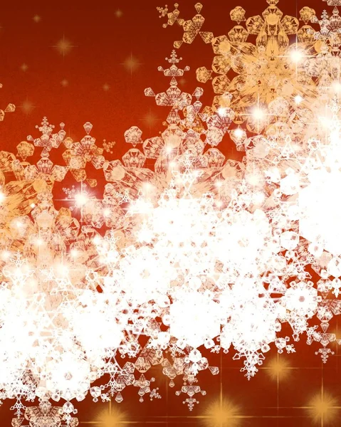 Abstracte Kerstachtergrond Met Sneeuwvlokken — Stockfoto