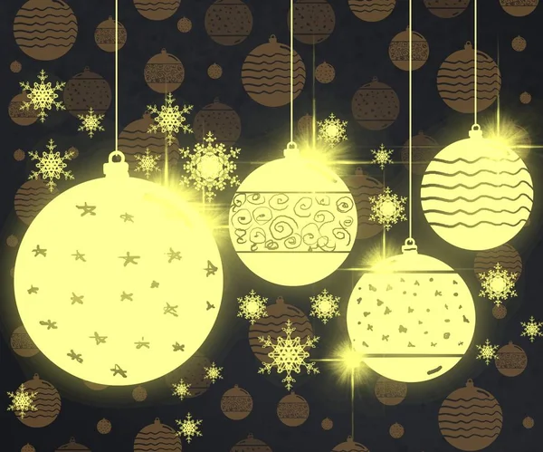 Christmas Background Golden Balls — Stock Photo, Image