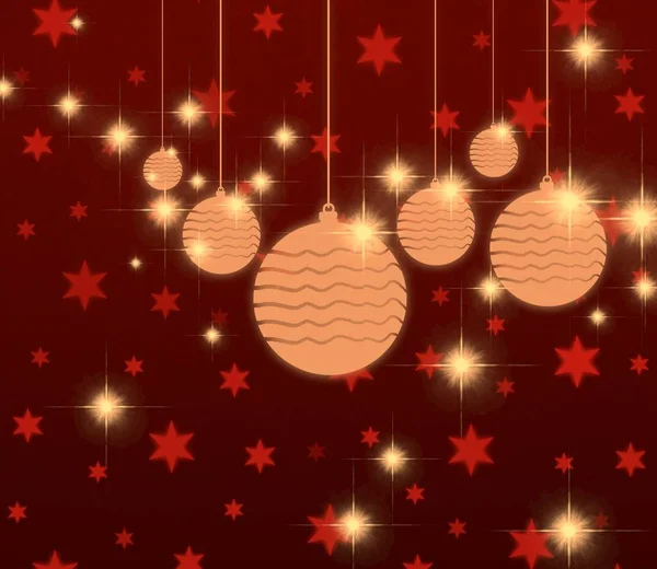 ライトと赤のクリスマスの背景 — ストック写真