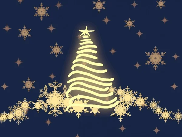 Mooie Kerstboom Met Hemel — Stockfoto