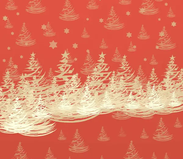 Fundo Natal Vermelho Com Flocos Neve — Fotografia de Stock