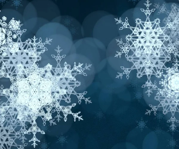 Fondo Navidad Abstracto Con Copos Nieve — Foto de Stock