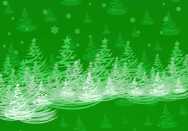 绿色背景与圣诞树 — 图库照片