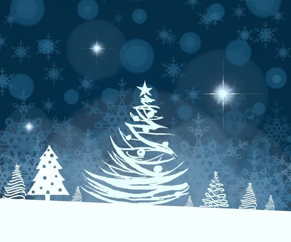 雪の結晶とメリークリスマスの背景 — ストック写真