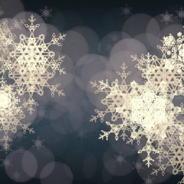 Fondo Navidad Abstracto Con Copos Nieve — Foto de Stock