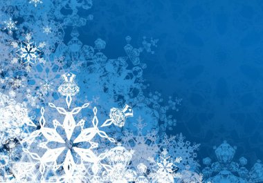 Kar taneleriyle soyut noel arkaplanı