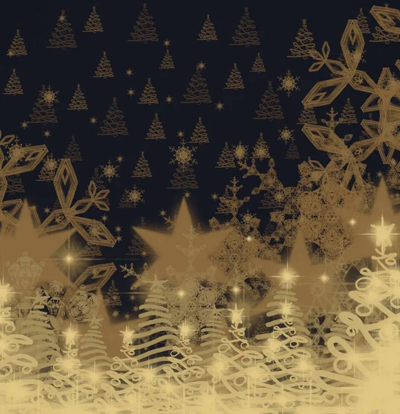 Fond Abstrait Noël Avec Flocons Neige — Photo