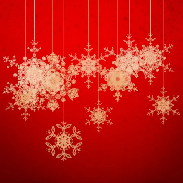 Fondo Navidad Abstracto Con Copos Nieve — Foto de Stock