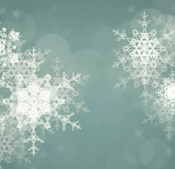 Fondo Navidad Abstracto Con Copos Nieve — Foto de Stock