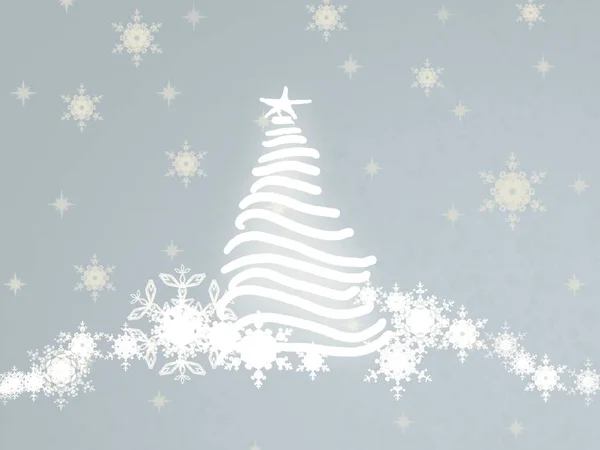 Fond Blanc Avec Arbre Noël — Photo