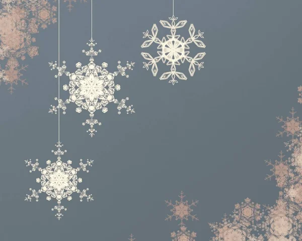 Mooie Kerstboom Met Sneeuwvlokken — Stockfoto