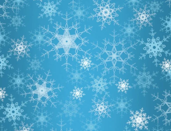 Абстрактный Синий Фон Снежинками — стоковое фото