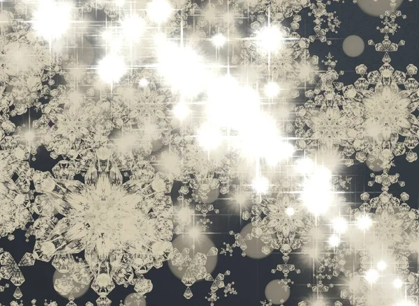 Fundo Com Flocos Neve Estrelas — Fotografia de Stock