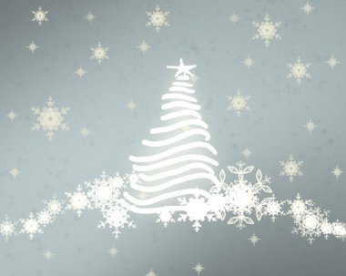 Beyaz arka plan ile Noel ağacı