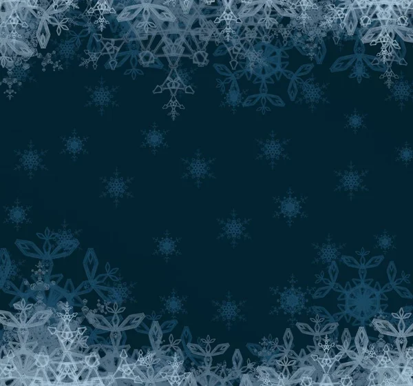 Fondo Navidad Abstracto Con Copos Nieve — Foto de Stock