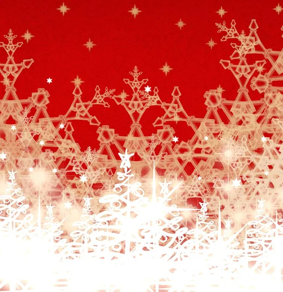 Abstracte Kerstachtergrond Met Sneeuwvlokken — Stockfoto