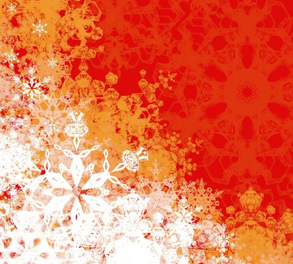 Fondo Navidad Abstracto Con Copos Nieve — Foto de Stock