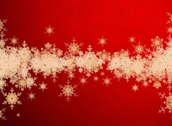 Красный Фон Рождества Снежинками — стоковое фото
