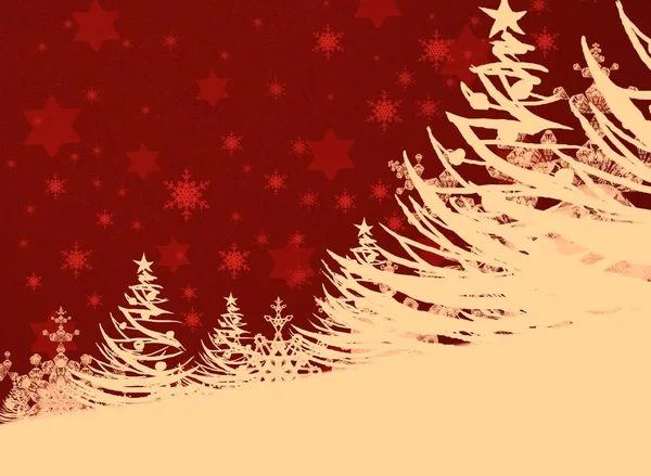 Рождественская Елка Фон Снежинками — стоковое фото