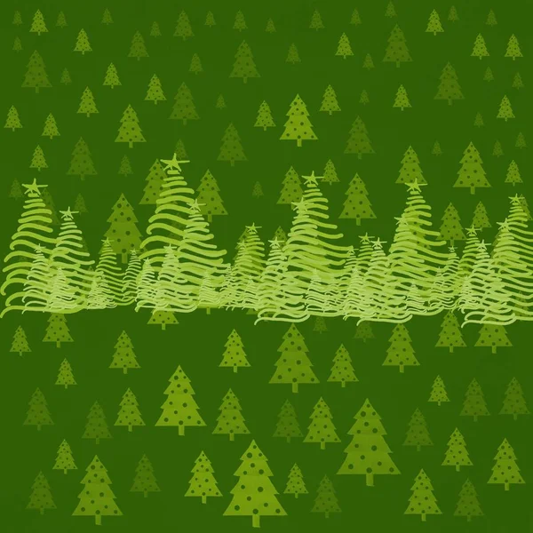 Vector Illustration Christmas Trees — Stock Photo, Image