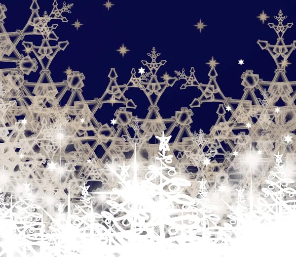 Abstracte Kerstachtergrond Met Sneeuwvlokken — Stockfoto