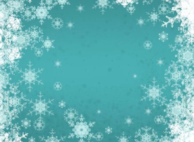 Mavi Noel arkaplanı ve kar taneleri