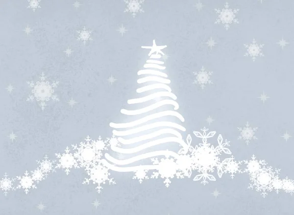 Fundo Branco Com Árvore Natal — Fotografia de Stock