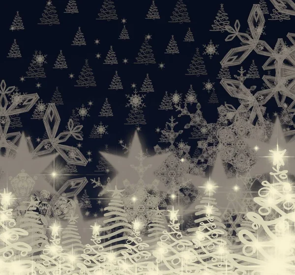 Векторний Безшовний Візерунок Сніжинками — стокове фото
