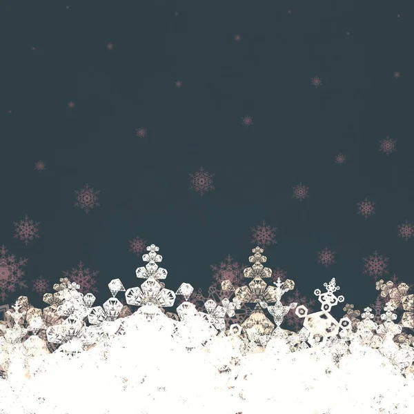 Різдвяний Фон Неба Сніжинками — стокове фото