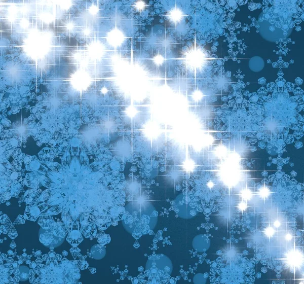 Sfondo Cielo Blu Con Fiocchi Neve — Foto Stock
