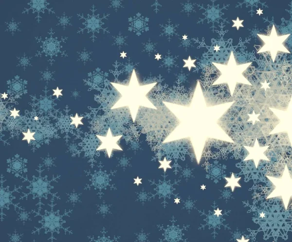 有雪花和星星的圣诞树 — 图库照片