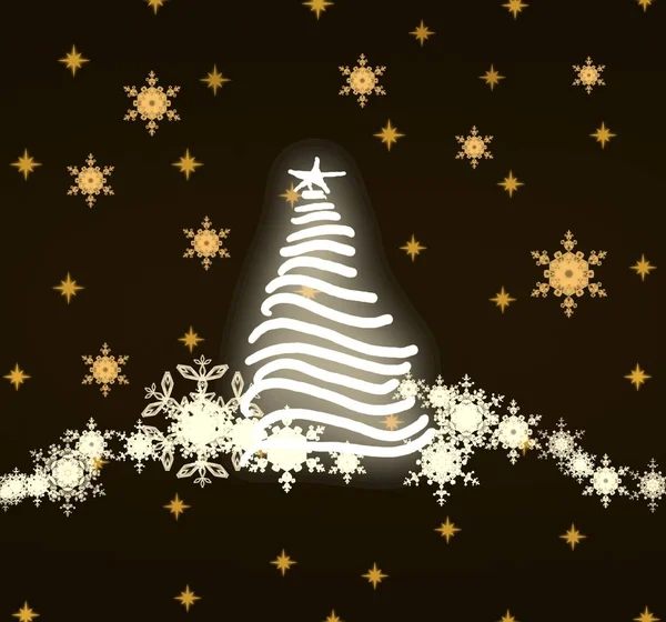 Fundo Branco Com Árvore Natal — Fotografia de Stock