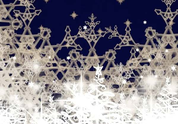 Abstrakte Florale Hintergrund Mit Schneeflocken — Stockfoto
