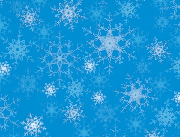 Blå Jul Bakgrund Med Snöflingor — Stockfoto