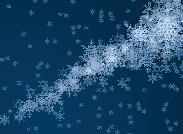Синій Різдвяний Фон Сніжинками — стокове фото