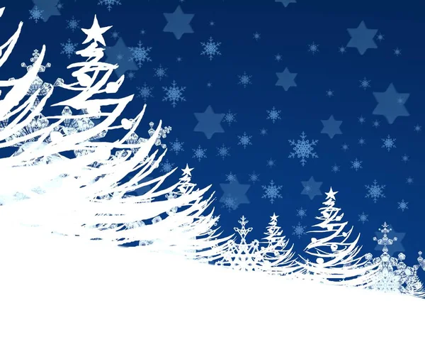 Blauer Winter Hintergrund Mit Schneeflocken — Stockfoto