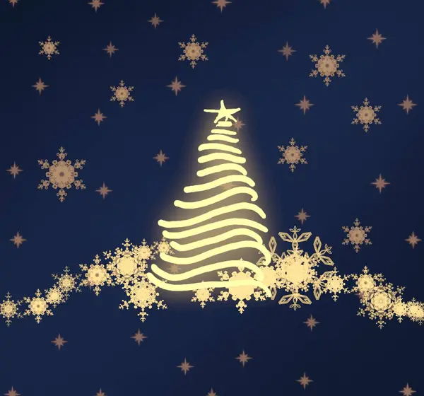 Illüstrasyon Arka Planda Kar Taneleri Kutsal Noel Zamanı Dekoratif Renkli — Stok fotoğraf