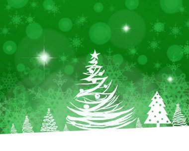 Kar taneleri ile Noel ağacı arka plan