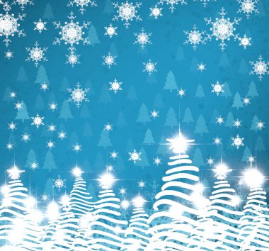 noel ağaçları ile mutlu yıl arka plan